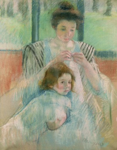 母と子（紙にパステル） 作： Mary Cassatt